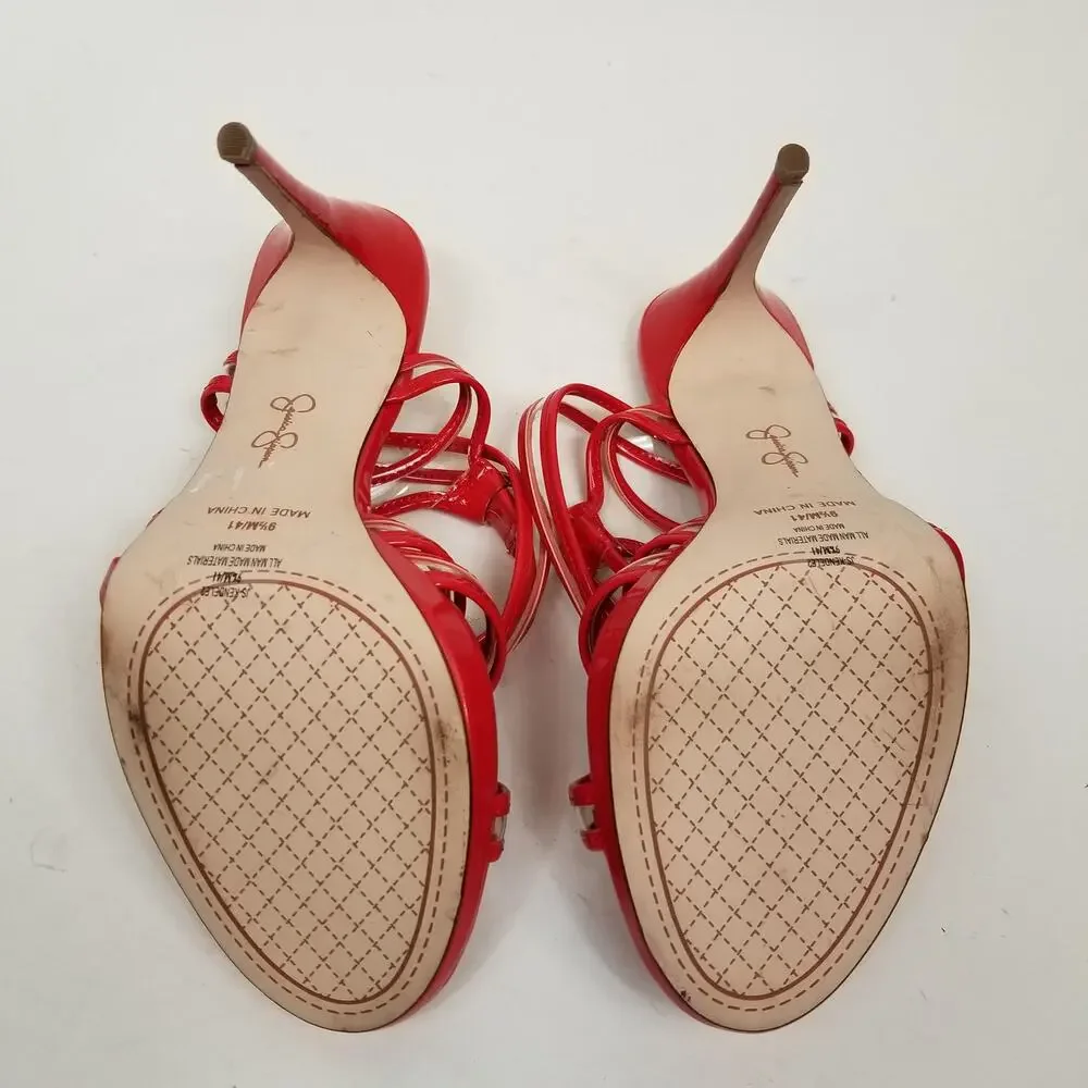 Jessica Simpson Kendele2 Women's Red Stilleto Heel Dress Sandals Size 9.5